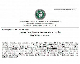 Banca FCC selecionada para promover o concurso da Defensoria Pública de Roraima Banca FCC selecionada para promover o concurso da Defensoria Pública de Roraima
