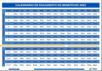 Calendário do INSS tem datas de pagamento em 2022 Calendário do INSS tem datas de pagamento em 2022