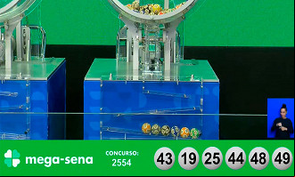 Mega Sena 2554 de 12 de janeiro - Fonte: Caixa Mega Sena 2554 de 12 de janeiro - Fonte: Caixa