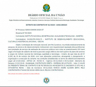 IDECAN fará concurso do INMETRO em 2023 - Fonte: DOU IDECAN fará concurso do INMETRO em 2023 - Fonte: DOU