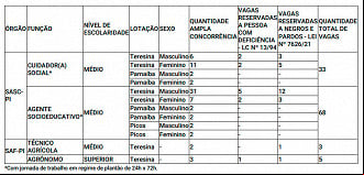 Cargos do edital SEAD/PI 2023 Cargos do edital SEAD/PI 2023