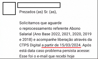 Reprocessamento abono salarial Pis/Pasep
